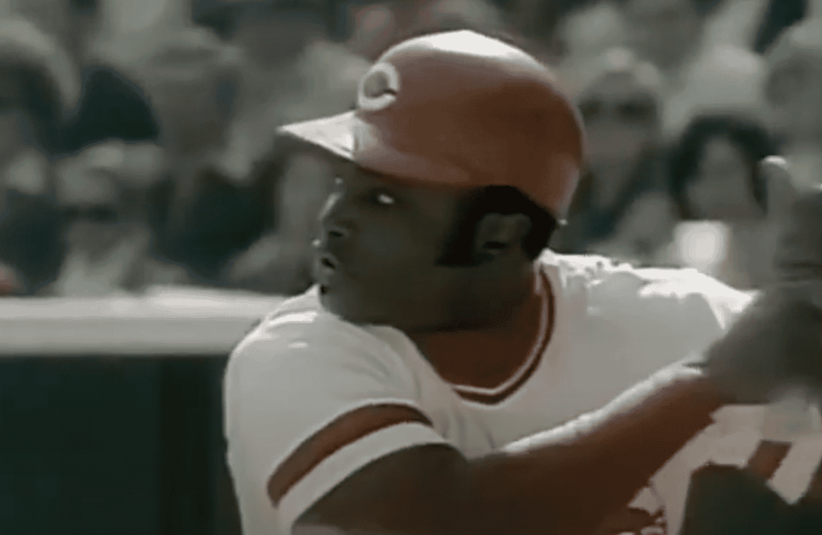 Joe Morgan in action, showcasing his skills as a second baseman.